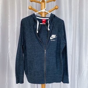 Nike Charcoal Gray Oversized Zip Up Hoodie